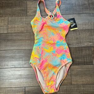 Art Class Kids Tropical One-Piece Swimsuit - Pink, Yellow, Blue